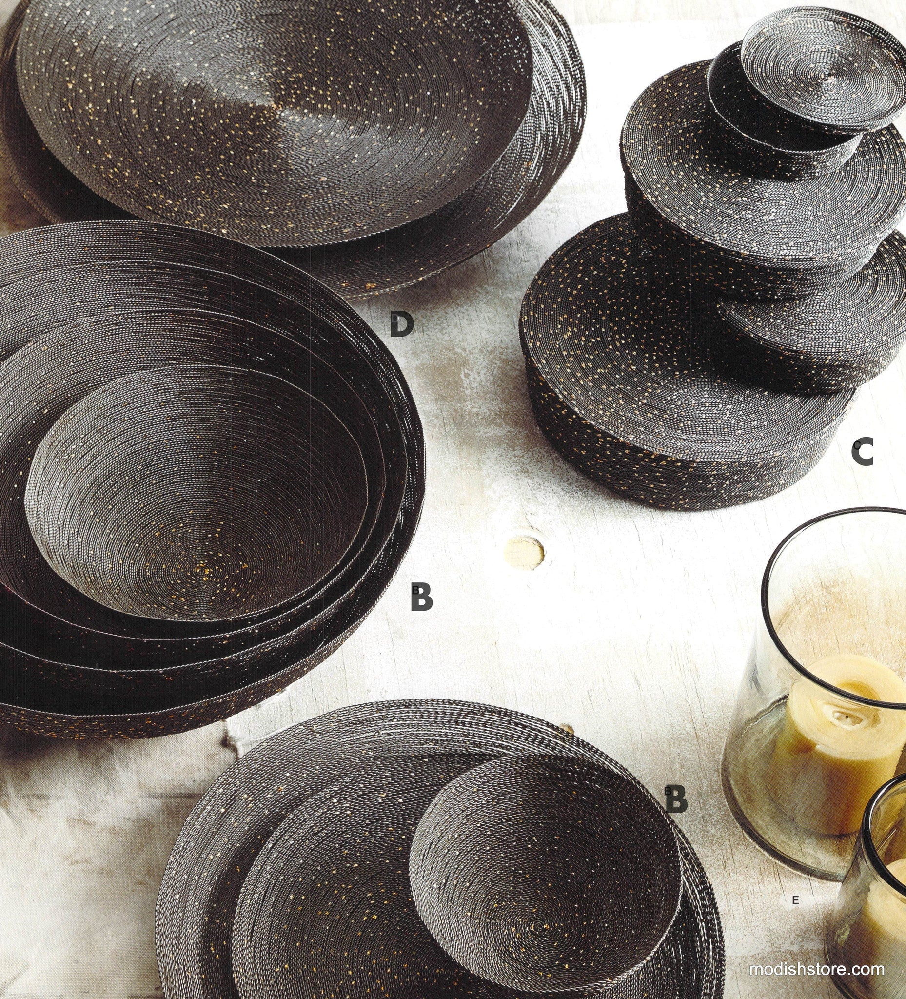 Ferro Dot Wire Bowls - Set Of 5