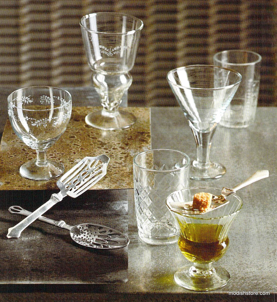 St. Remy Aperitif Glasses & Absinthe Spoons