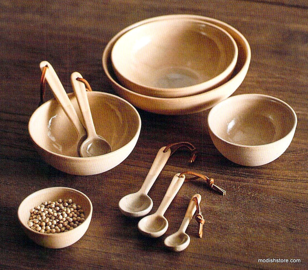 Safi Stoneware Low Bowls - Set Of 5