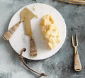Gio Brass Wire & Rattan Cheese Tools - Set Of 3