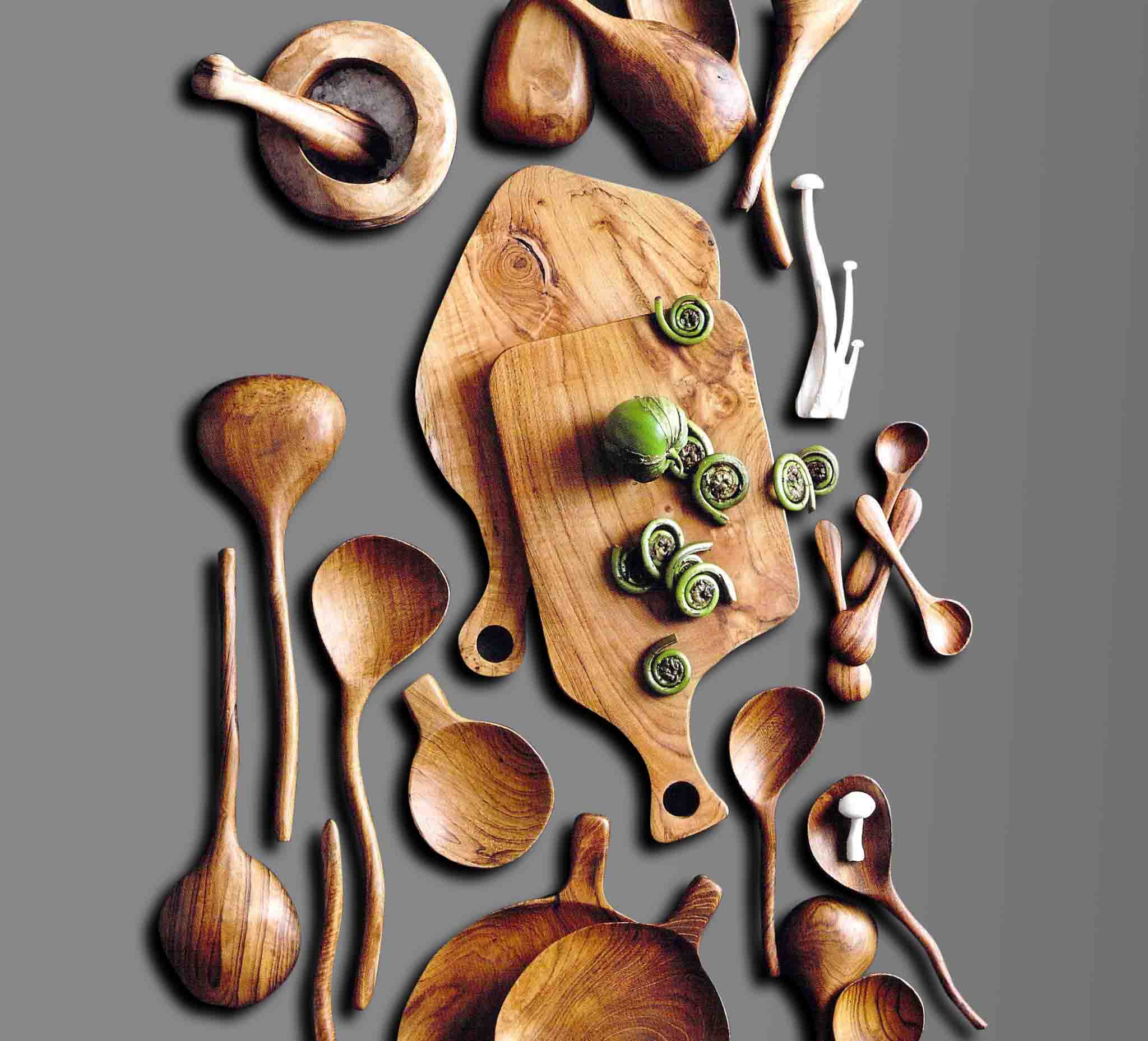 Teak Wood Scoops - Set of 4