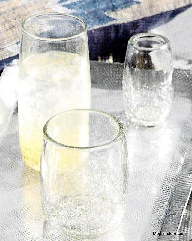 Crackle Glasses - Set Of 6
