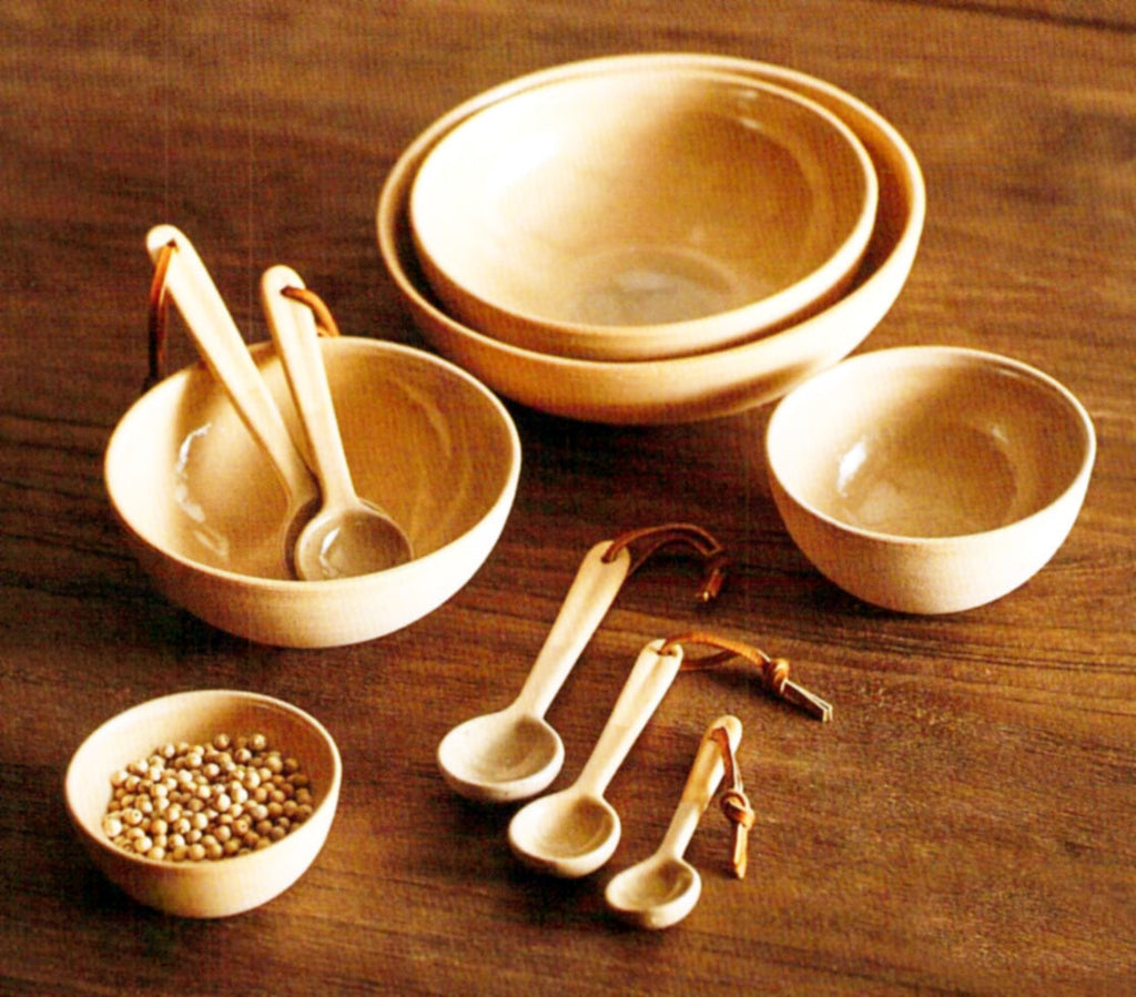 Safi Stoneware Low Bowls - Set Of 5