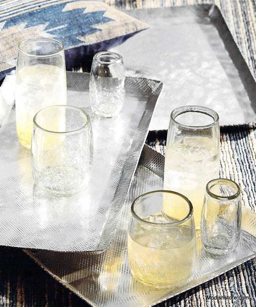 Crackle Glasses - Set Of 6