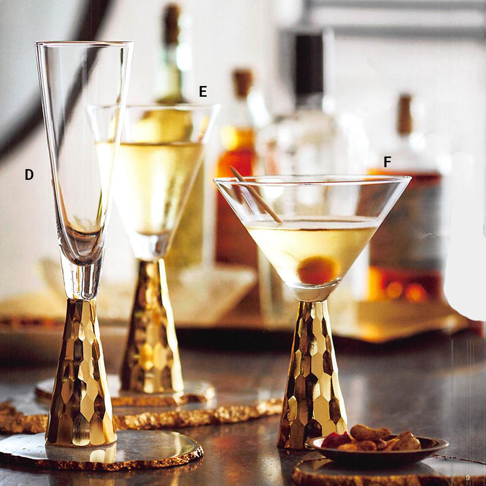 Golden Verglas Drinkware Glasses - Set Of 6